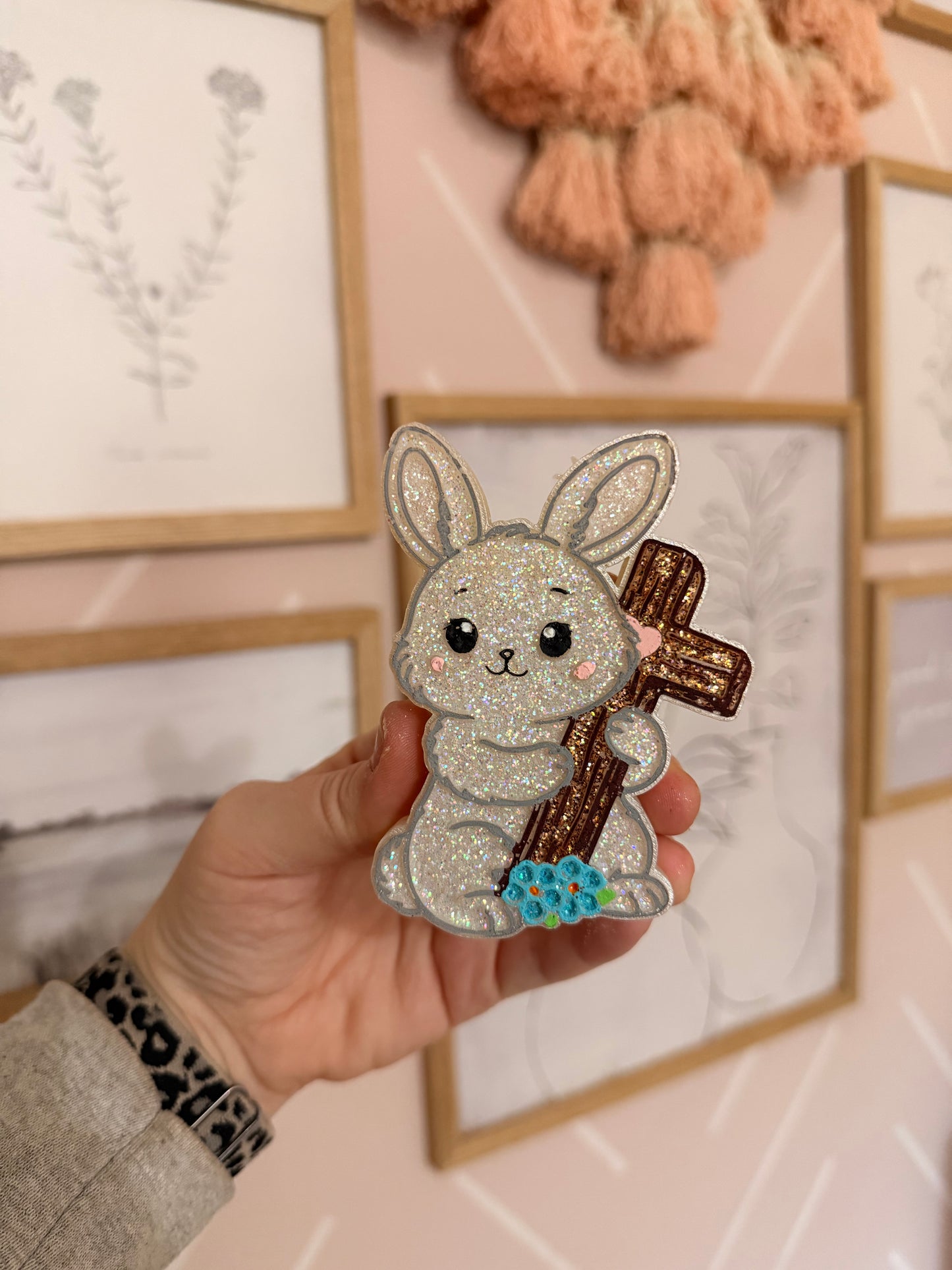 Bunny with Cross Freshie MOLD