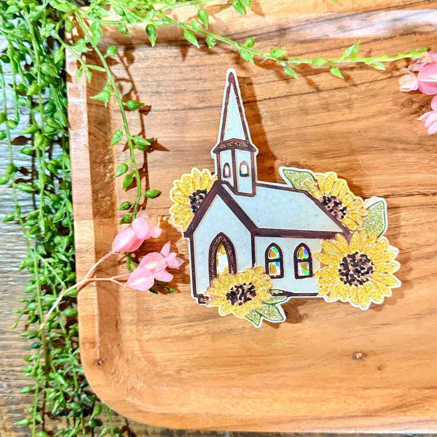 Angled Sunflower Church Freshie MOLD