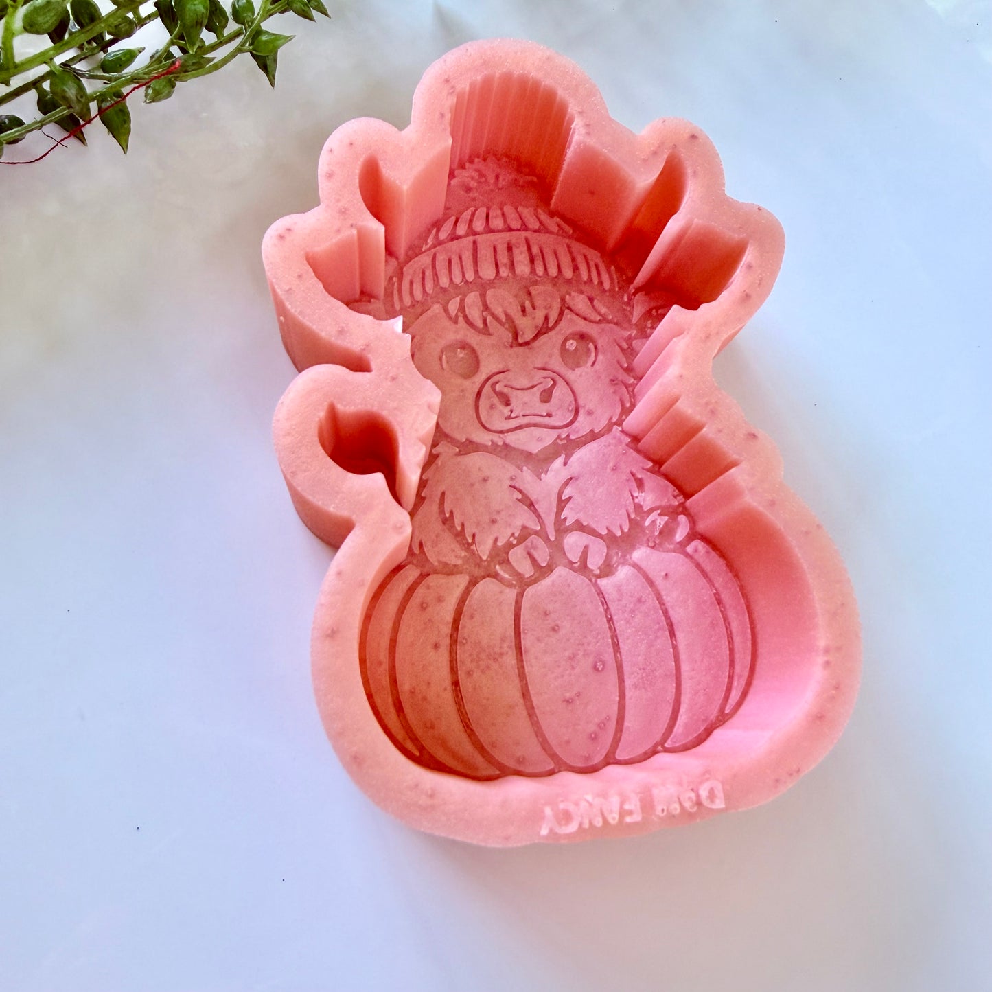 Cow sitting on pumpkin Freshie Mold