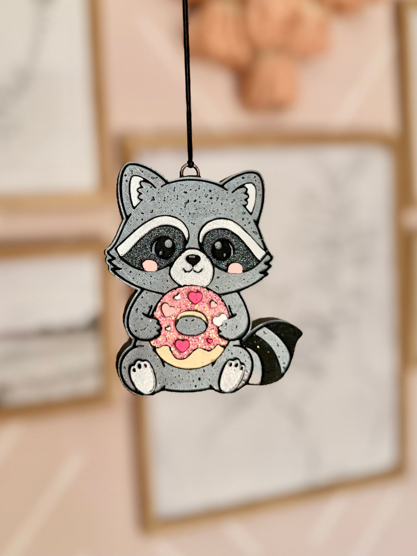 Valentine Raccoon with Donut Freshie MOLD