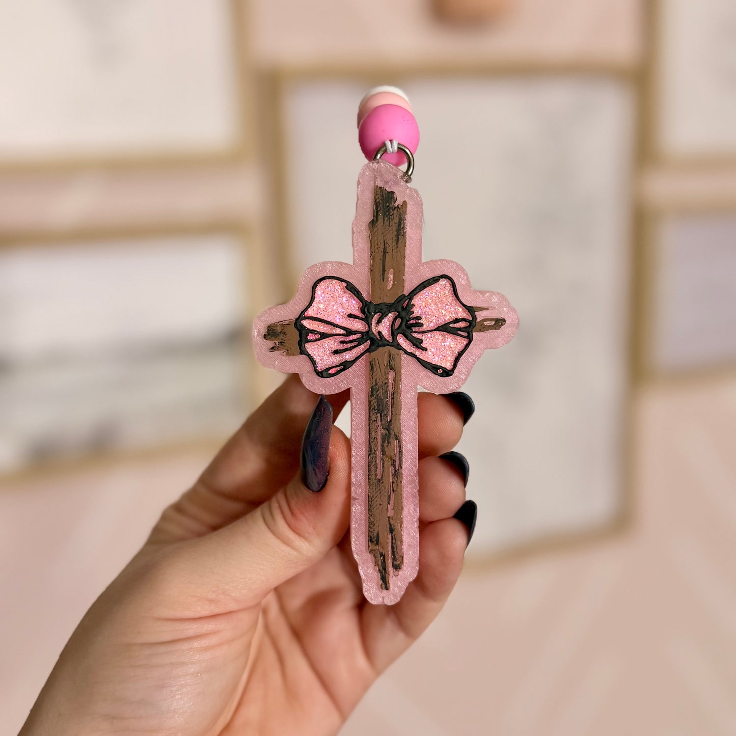 Cross with Bow Freshie Mold