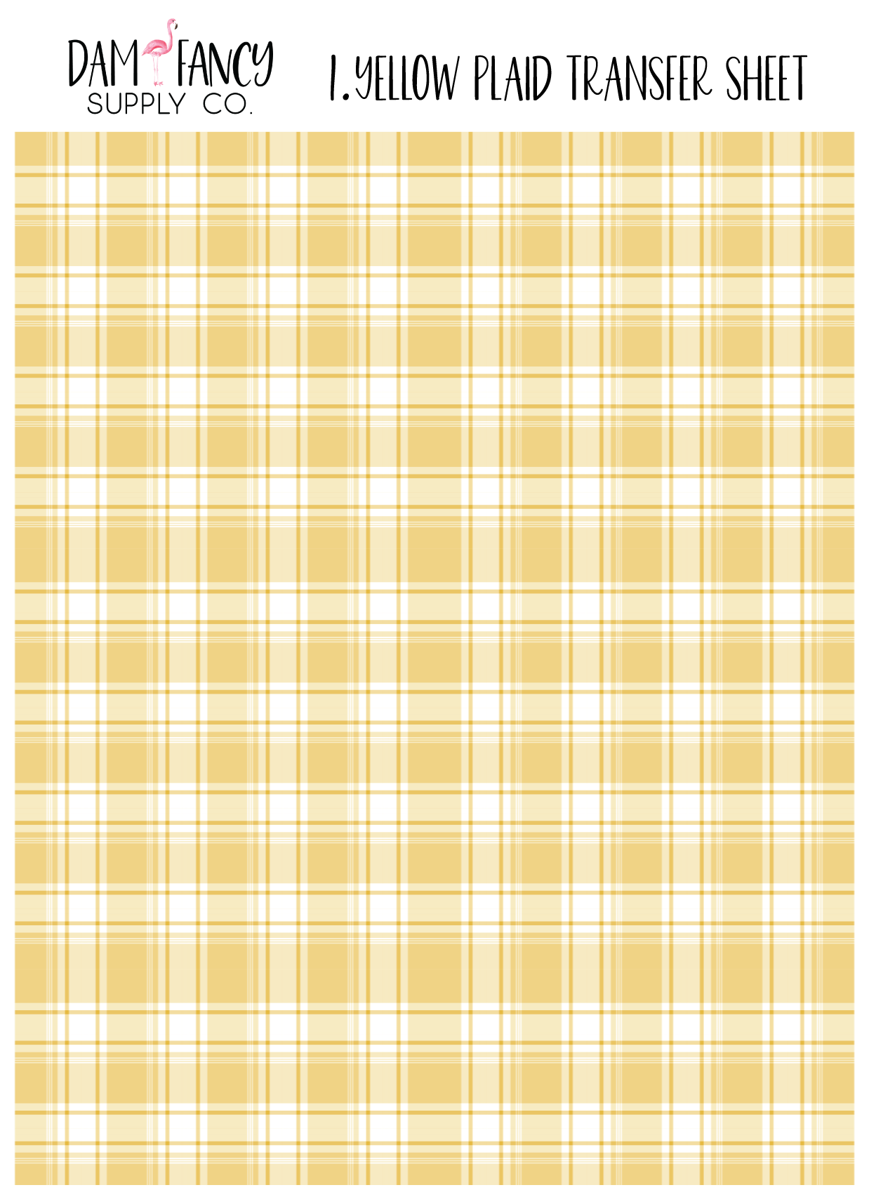 1 - Yellow Plaid Clay Trasfer Paper -
