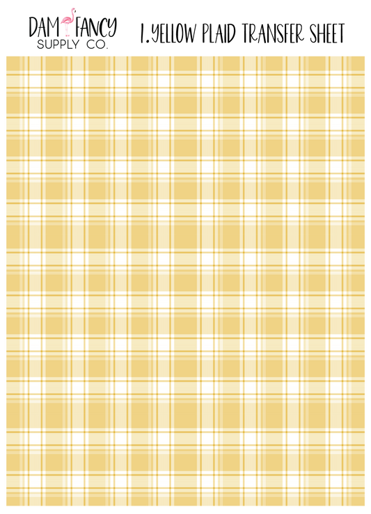 1 - Yellow Plaid Clay Trasfer Paper -