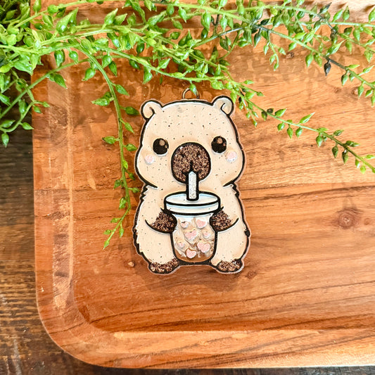 Capybara with Valentine Drink Freshie MOLD