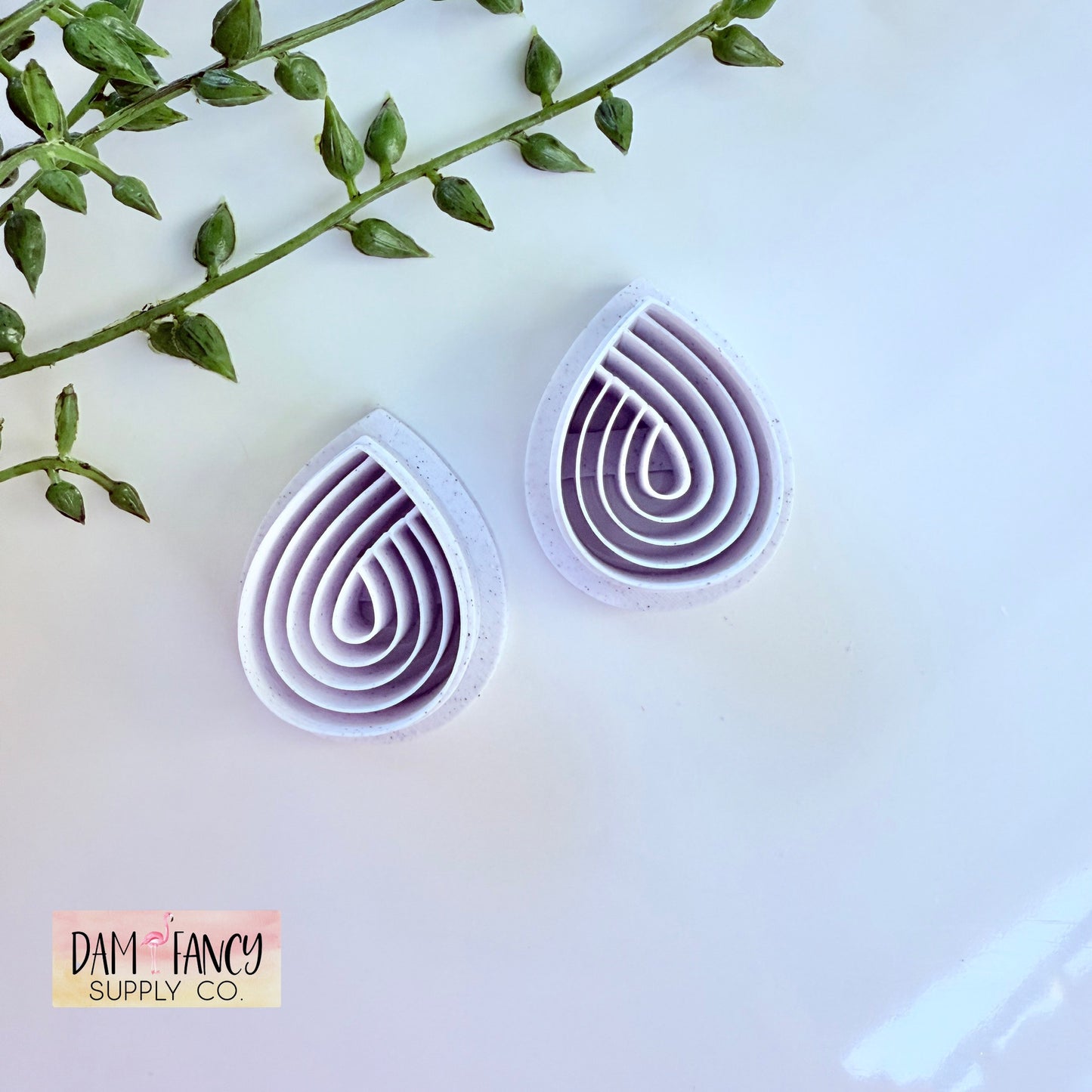 Embossed Tear Drop Clay Earring Cutters