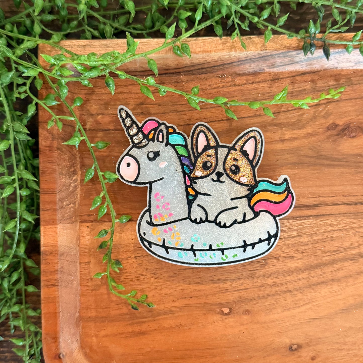 Corgi in Unicorn Pool Float Freshie MOLD
