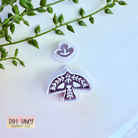 Embossed Folk Arr Bird Clay Earring Cutters