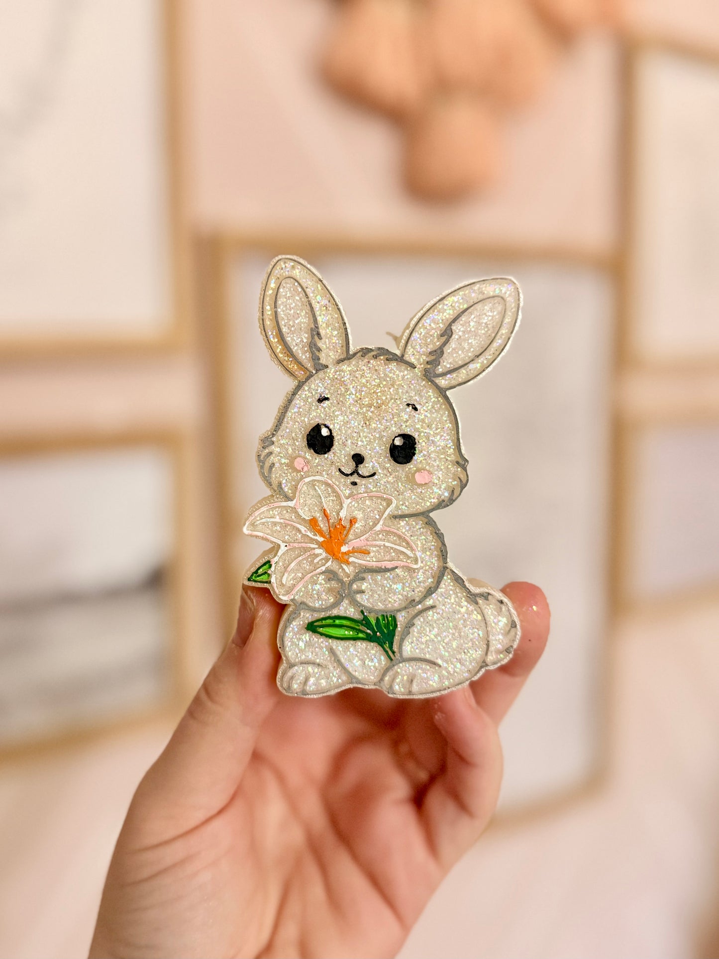 Bunny with Easter Lily Freshie MOLD