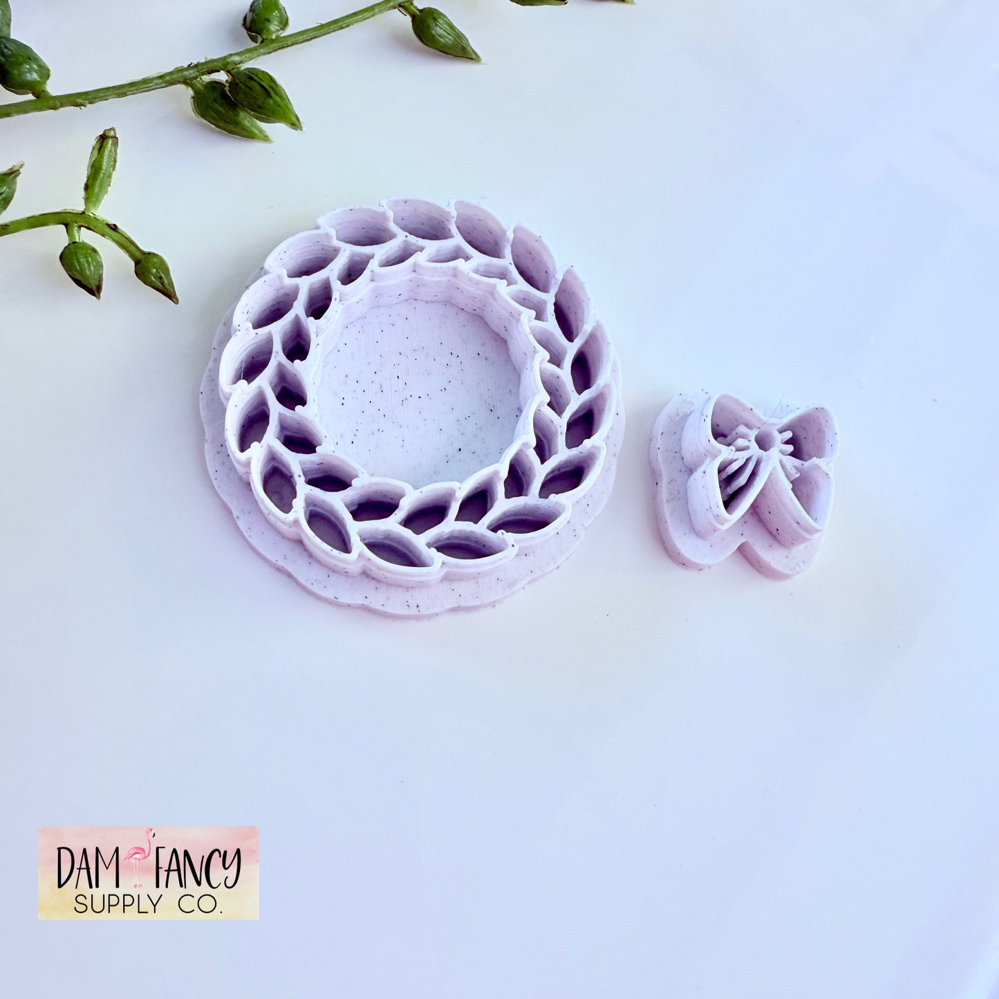 Wreath and Bow Clay Earring Cutters