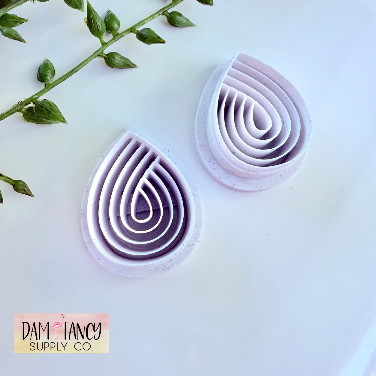 Embossed Tear Drop Clay Earring Cutters