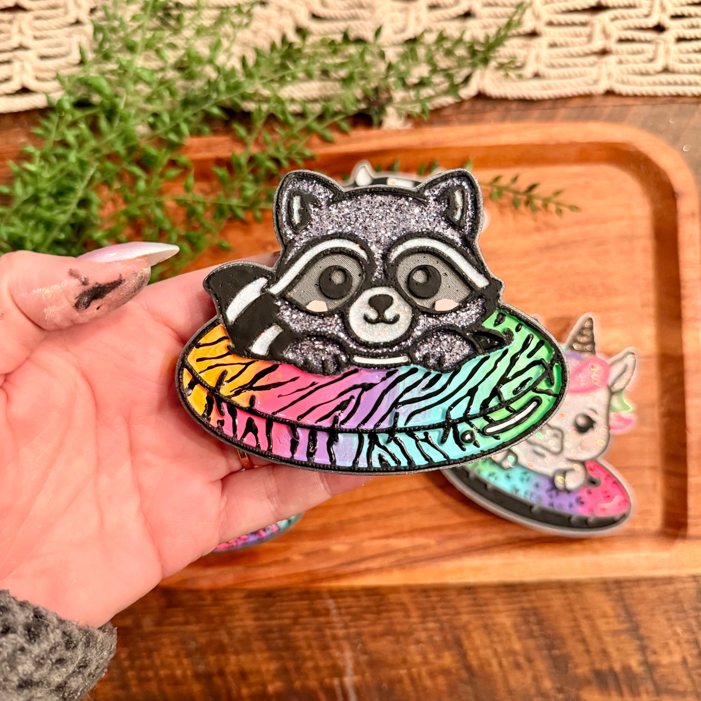 Raccoon in Pool Float Freshie MOLD