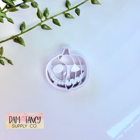 1/2 pumpkin 1/2 skeleton Clay Earring Cutters